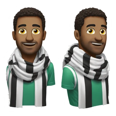 Football fun man scarf sticker