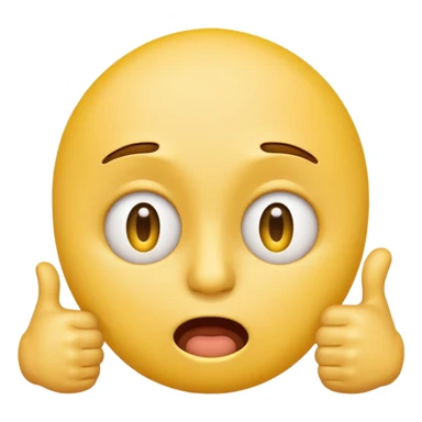 Original yellow Emoji face stressed out with one eye quivering half open and a thumbs up sticking out sticker