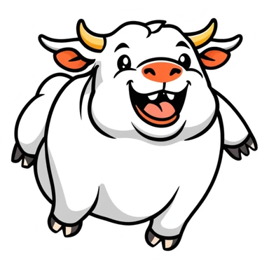laughing bull, cartoonish sticker style sticker