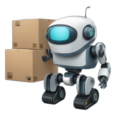 robots assisting in shipment and delivery services sticker