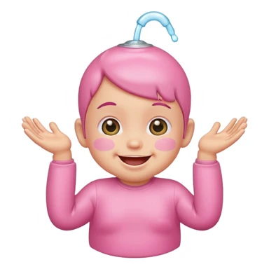 Smiling baby oil pink with silly face sticker