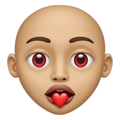 Super freaky with something in its mouth with heart eyes sticker