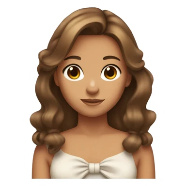 girl with brown hair and tans skin with bow in her hair sticker