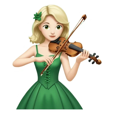 GREEN   FEMALE VIOLINIST sticker