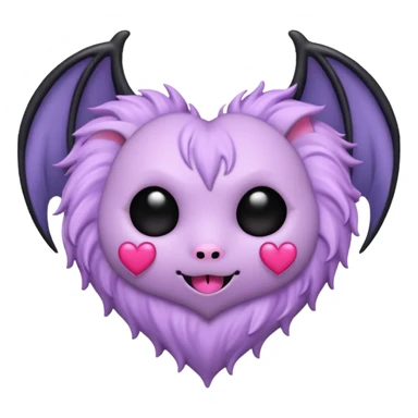 pastel goth heart with lavender bat sticker