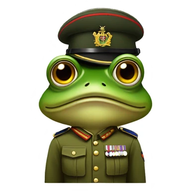 Frog in the British army uniform  sticker