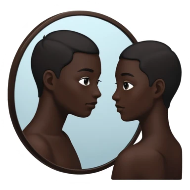 silhouette looking into a mirror sticker