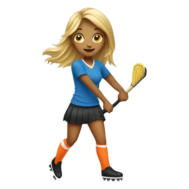 girl playing field hockey sticker