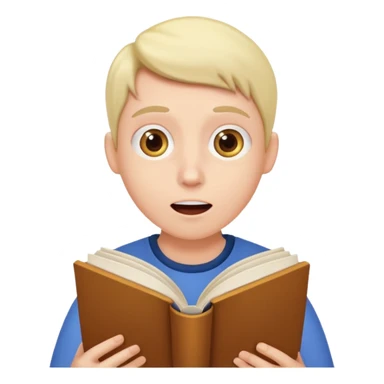 лицо удивленного человека. который читает книку sticker