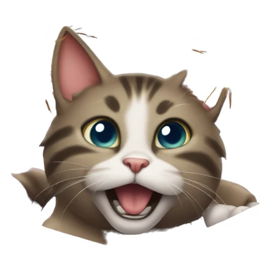 Scared Cat is hiding under the bed, During the  Fireworks  sticker