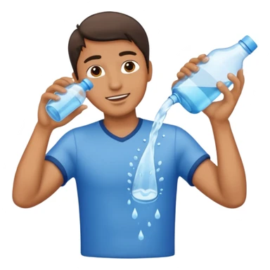MAN pouring water from the bottle sticker