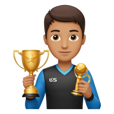 Champion holding an ￼trophy  sticker