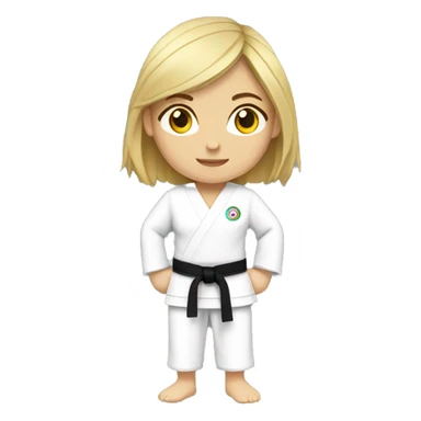 summer olympics karate caucasian girl sticker