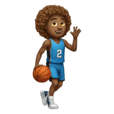 newton playing basketball sticker