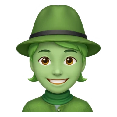 people with green hat sticker