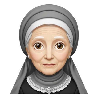 orthodox jewish woman with tichel kercheif circa. 1890 make into greyscale elderly sticker