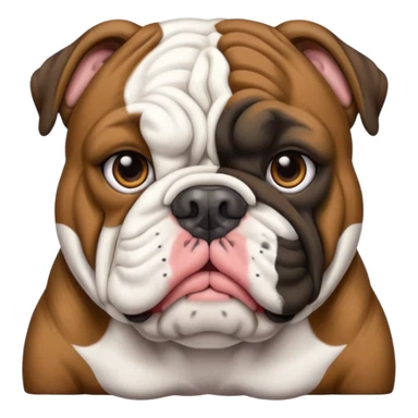 bulldog ingles oscuro con blanco  sticker