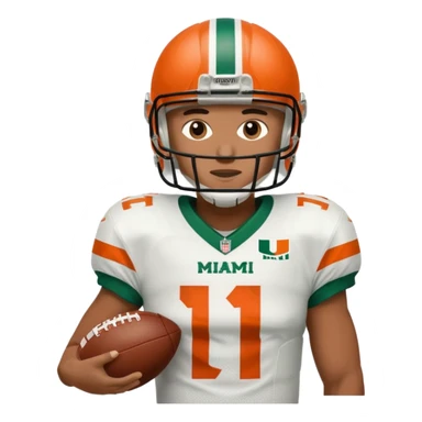 football player for the university of miami wearing number 11 sticker