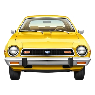 illustration of a  yellow 1973 ford pinto  sticker