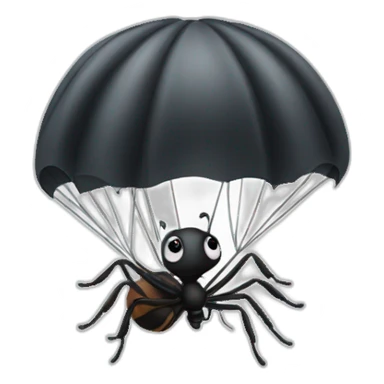 Parachuting black ant sticker