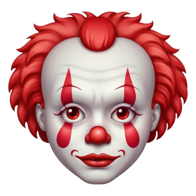 red glitter clown with the sad facial expression sticker