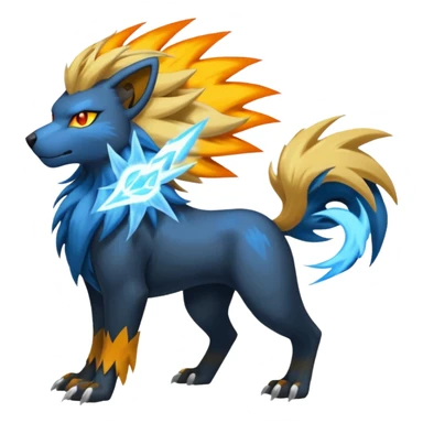 Entei-Manectric-Luxray-Fakémon-fusion-animal-creature, full body  sticker