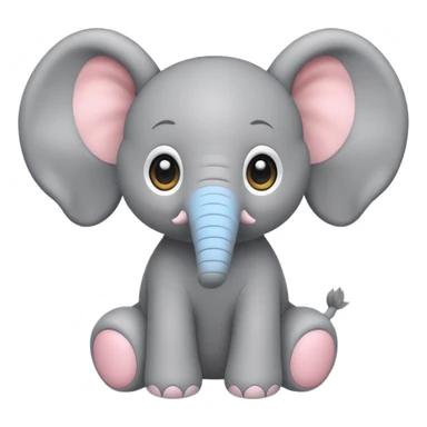 Chibi style Plush elephant sticker
