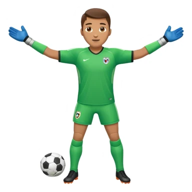 soccer goalkeeper full body and football boots arms out sticker