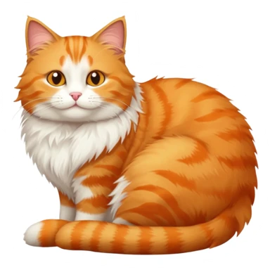 tabby cat with white fur on the belly with an orange cat sticker