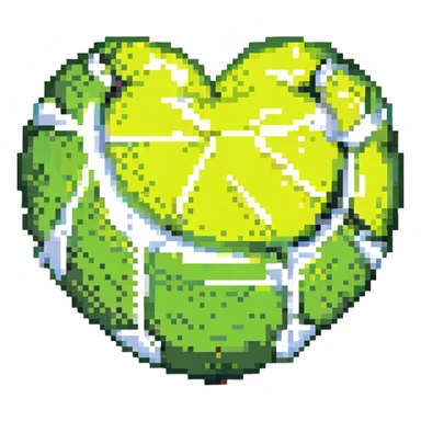 tennis ball shaped like a heart sticker