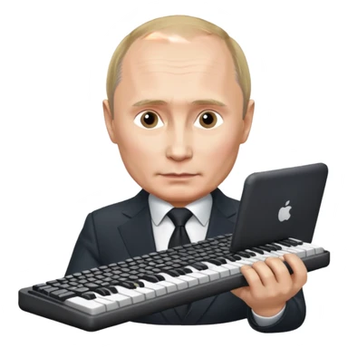 Putin with keyboard sticker