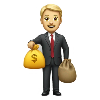 businessman with a sack of cash sticker
