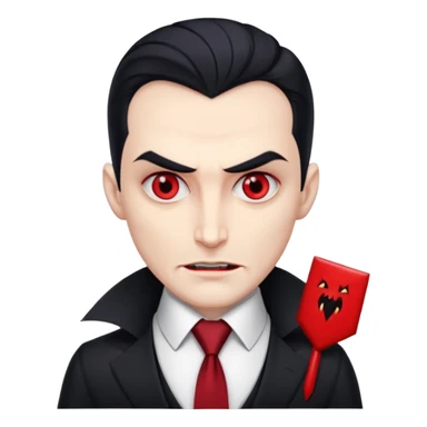 dracula, fang, with tie, business sticker