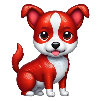 Chien rouge paillettes sticker