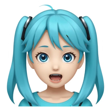 Hatsune miku with creepy face sticker