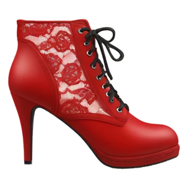 High heels boots red with lace  sticker