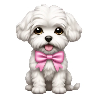 Schichon puppy pink bow  sticker