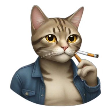 A CAT SMOKING A CIGARETTES sticker