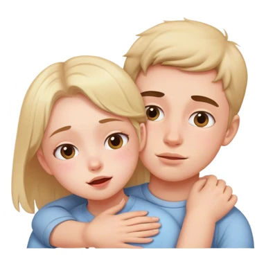 Boy squeezing a girls cheeks cutely sticker