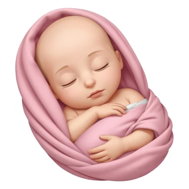 Newborn sleeping baby wrapped in a light pink blanket  sticker