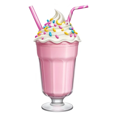 pink milkshake with whipped cream and sprinkles  sticker