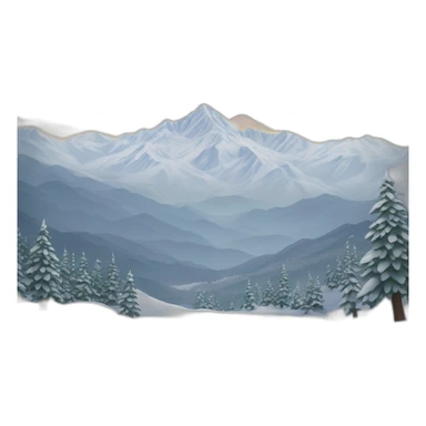 paisaje de montañas en invierno sticker