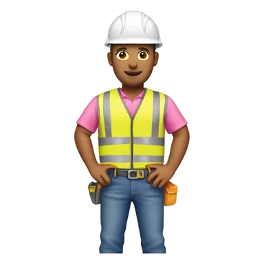 construction man with pink vest sticker