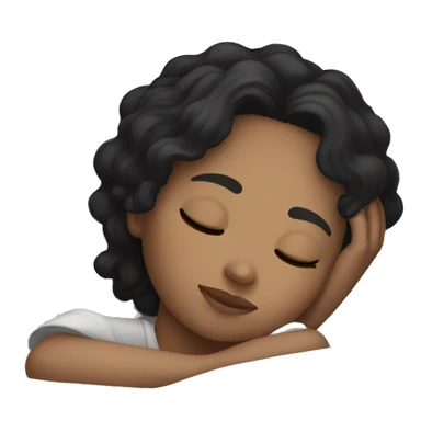 black hair white girl sleeping sticker