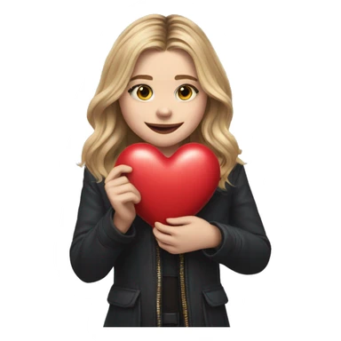 Emoji Chloe grace moretz holding a heart sticker