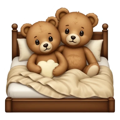 Teddy bear couple in the bed sticker
