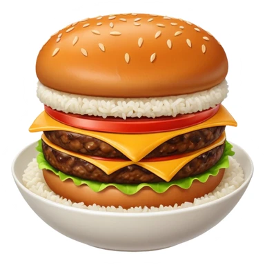 I want a burger patty without bun, lettuce, cheese, tomato, etc on a bowl of rice.  sticker