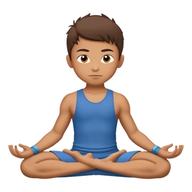 warrior boy yoga pose sticker