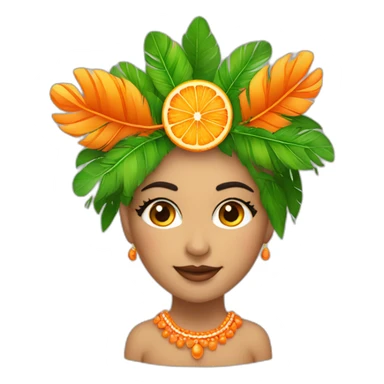 reina de carnaval disfrazada de mandarina con plumas sticker