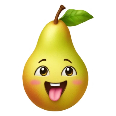 cute pear with tongue out sticker